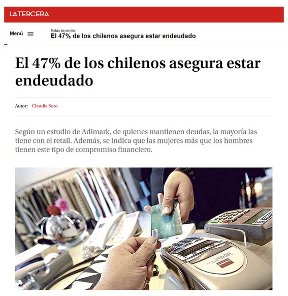 El 47% de los chilenos asegura estar endeudado