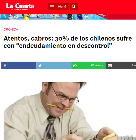 El 30% de los chilenos sufre con 'endeudamiento en descontrol'
