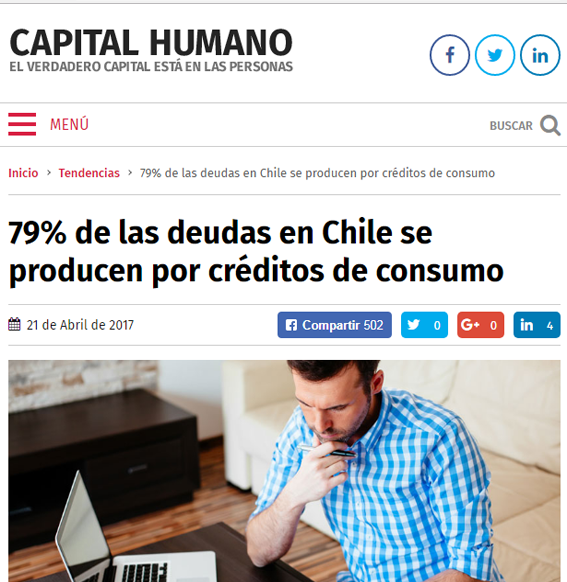 79% de las deudas en chile se producen por créditos de consumo