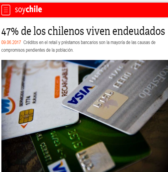 El 47% de los chilenos viven endeudados